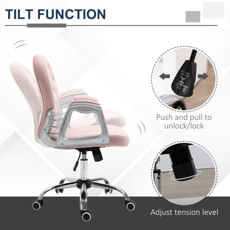 Velvet Home And Office Chair 59.5cm Wide With Diamante Back - Velmora