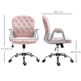 Velvet Home And Office Chair 59.5cm Wide With Diamante Back - Velmora