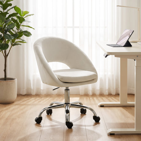 Velvet Home And Office Chair 59cm Wide - Velmora
