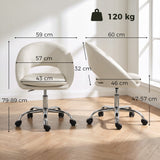 Velvet Home And Office Chair 59cm Wide - Velmora