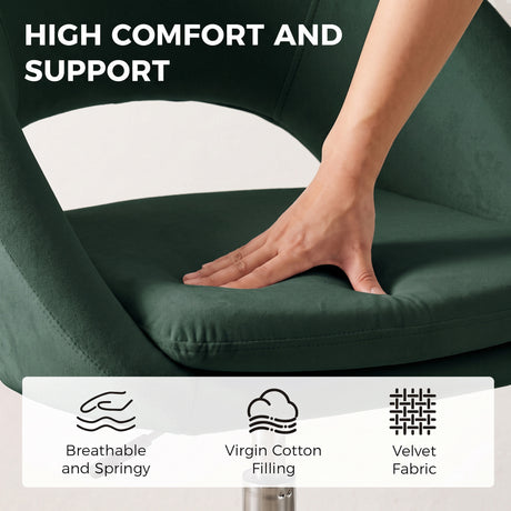 Velvet Home And Office Chair 59cm Wide - Velmora