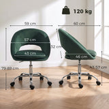 Velvet Home And Office Chair 59cm Wide - Velmora