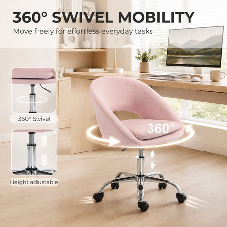 Velvet Home And Office Chair 59cm Wide - Velmora