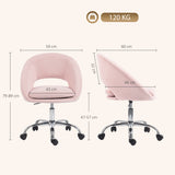 Velvet Home And Office Chair 59cm Wide - Velmora