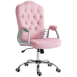 Velvet Home And Office Chair 61cm Wide With Diamante Back - Velmora