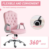 Velvet Home And Office Chair 61cm Wide With Diamante Back - Velmora