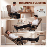 Velvet Home And Office Chair 65.5cm Wide With Footrest - Velmora