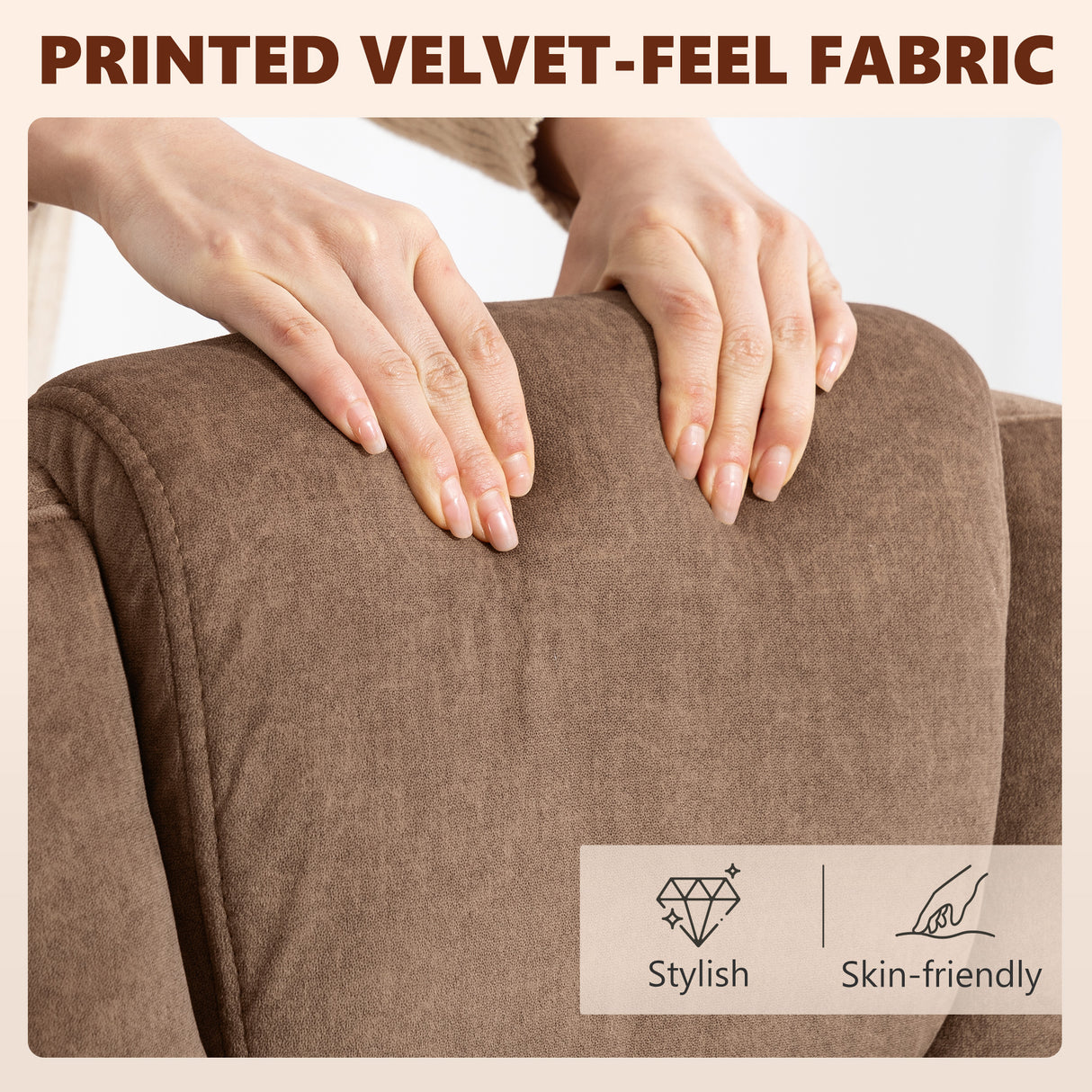 Velvet Home And Office Chair 65.5cm Wide With Footrest - Velmora