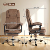 Velvet Home And Office Chair 65.5cm Wide With Footrest - Velmora