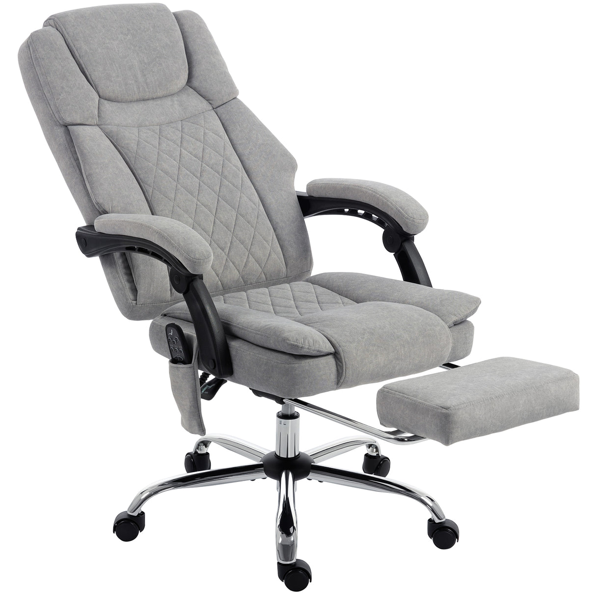Velvet Home And Office Chair 65.5cm Wide With Footrest - Velmora