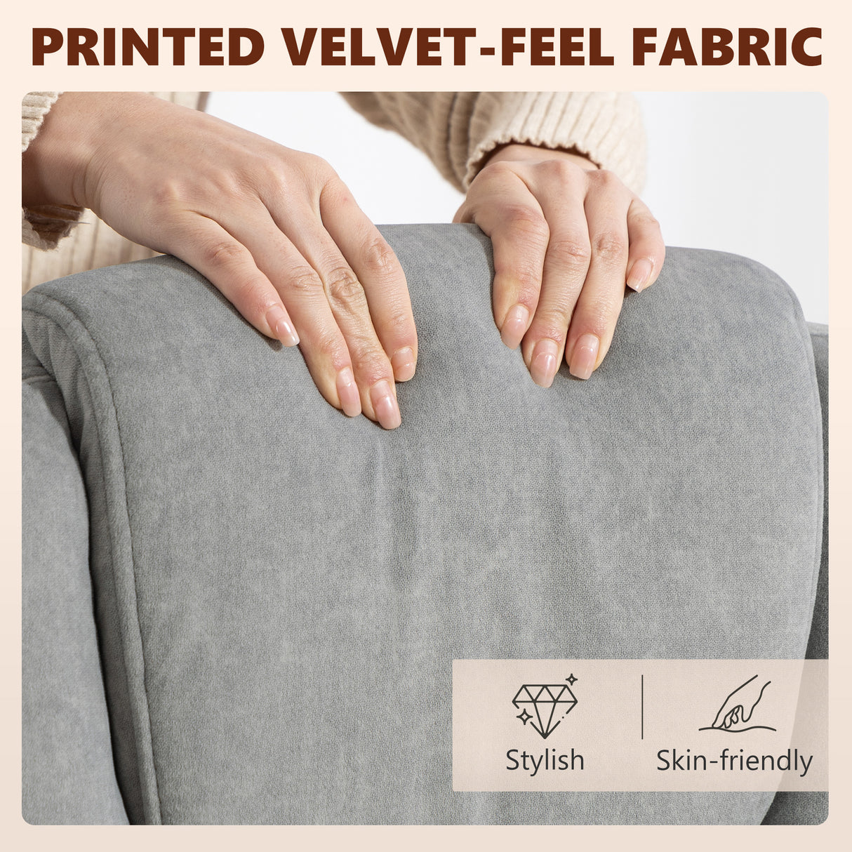 Velvet Home And Office Chair 65.5cm Wide With Footrest - Velmora