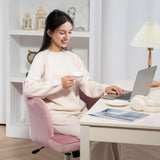 Velvet Home And Office Chair 66cm Wide With Wheels - Velmora