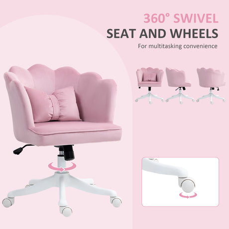 Velvet Home And Office Chair 66cm Wide With Wheels - Velmora