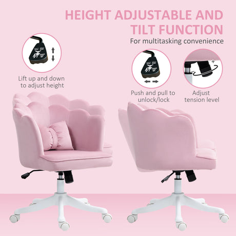 Velvet Home And Office Chair 66cm Wide With Wheels - Velmora