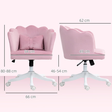 Velvet Home And Office Chair 66cm Wide With Wheels - Velmora