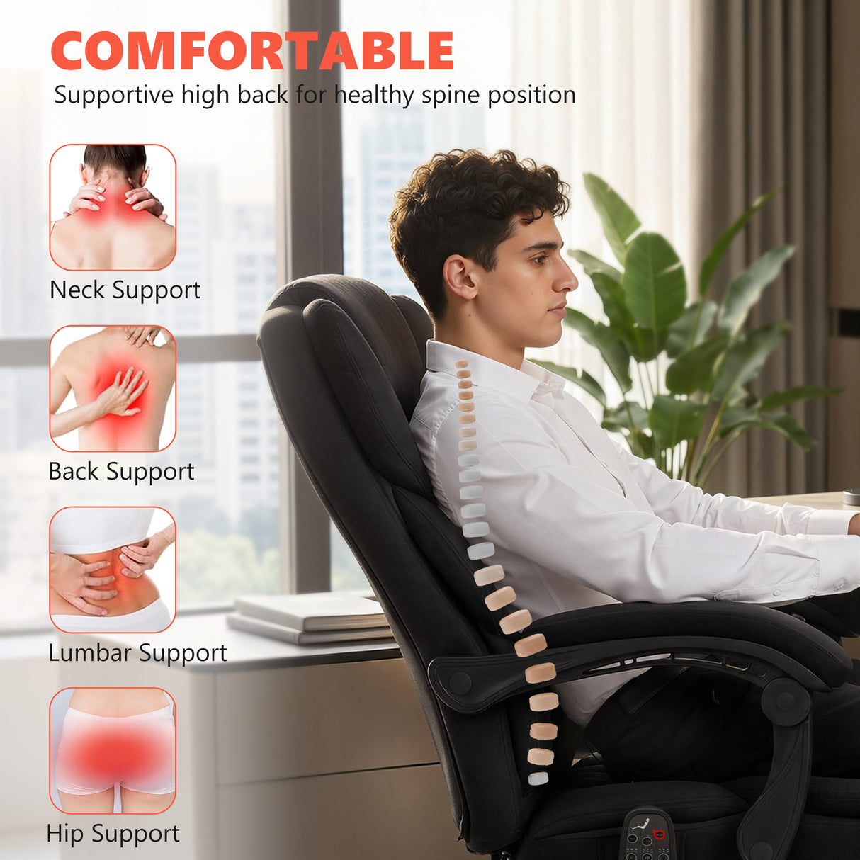 Velvet Home And Office Chair 67cm Wide With Footrest - Velmora