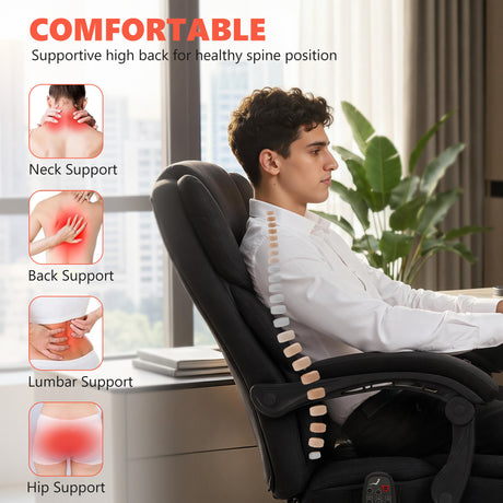 Velvet Home And Office Chair 67cm Wide With Footrest - Velmora