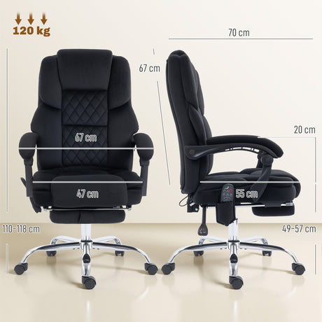 Velvet Home And Office Chair 67cm Wide With Footrest - Velmora