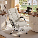 Velvet Home And Office Chair 67cm Wide With Footrest - Velmora