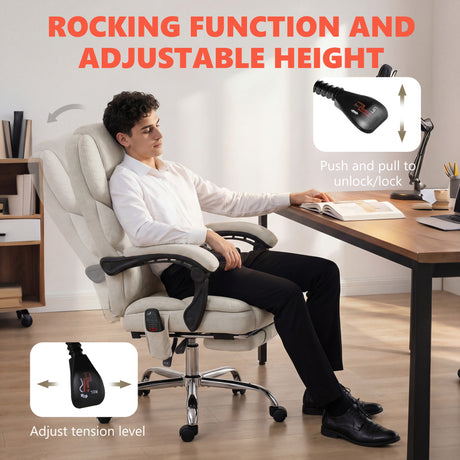 Velvet Home And Office Chair 67cm Wide With Footrest - Velmora