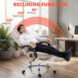 Velvet Home And Office Chair 67cm Wide With Footrest - Velmora