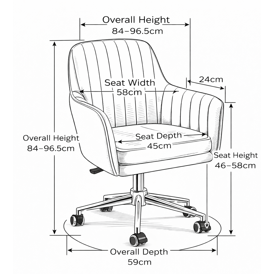 Velvet Home And Office Chair - Claremont