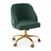 Velvet Home And Office Chair With Polished Gold Frame - Aberley