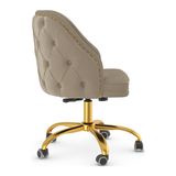 Velvet Home And Office Chair With Polished Gold Frame - Aberley