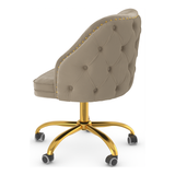 Velvet Home And Office Chair With Polished Gold Frame - Aberley