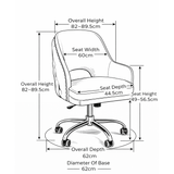 Velvet Home And Office Chair With Polished Gold Frame - Aberley