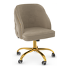 Velvet Home And Office Chair With Polished Gold Frame - Aberley