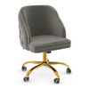 Velvet Home And Office Chair With Polished Gold Frame - Aberley