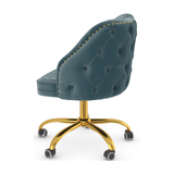 Velvet Home And Office Chair With Polished Gold Frame - Aberley