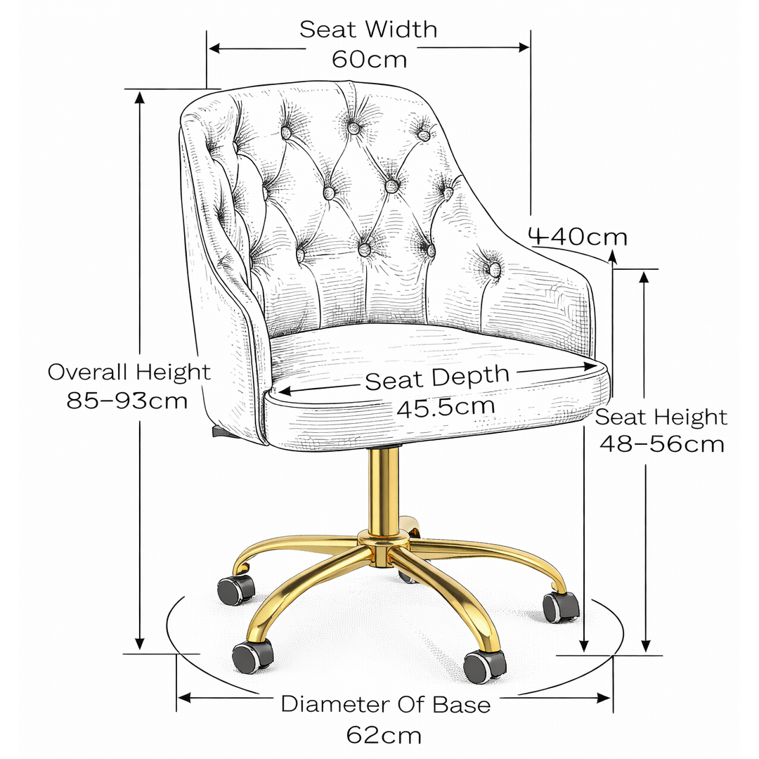 Velvet Home And Office Chair - Redcliffe
