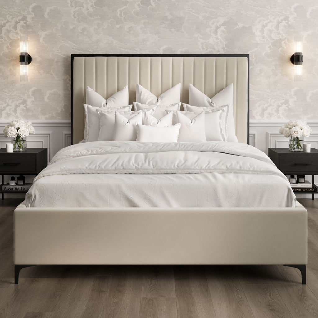 Velvet King Size Bed - Berkeley