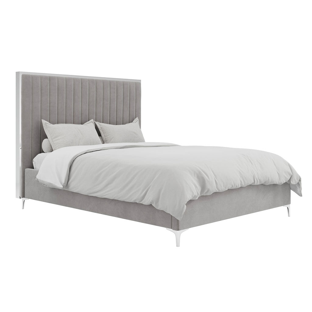Velvet King Size Bed - Berkeley