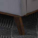 Velvet King Size Bed With Oak Wooden Legs - Albany