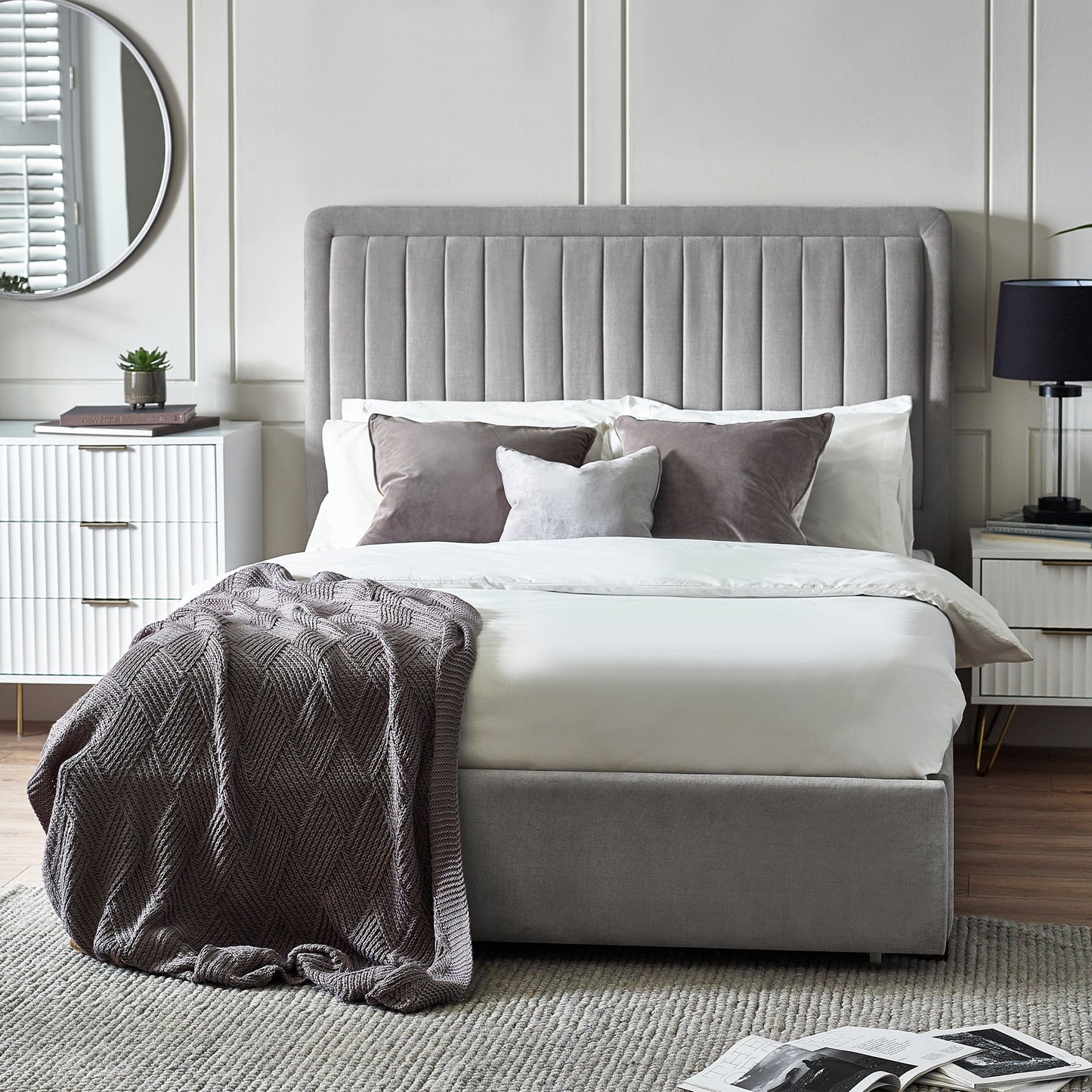 Velvet King Size Bed - Savannah