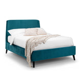 Velvet King Size Bed With Curved Headboard - Frida