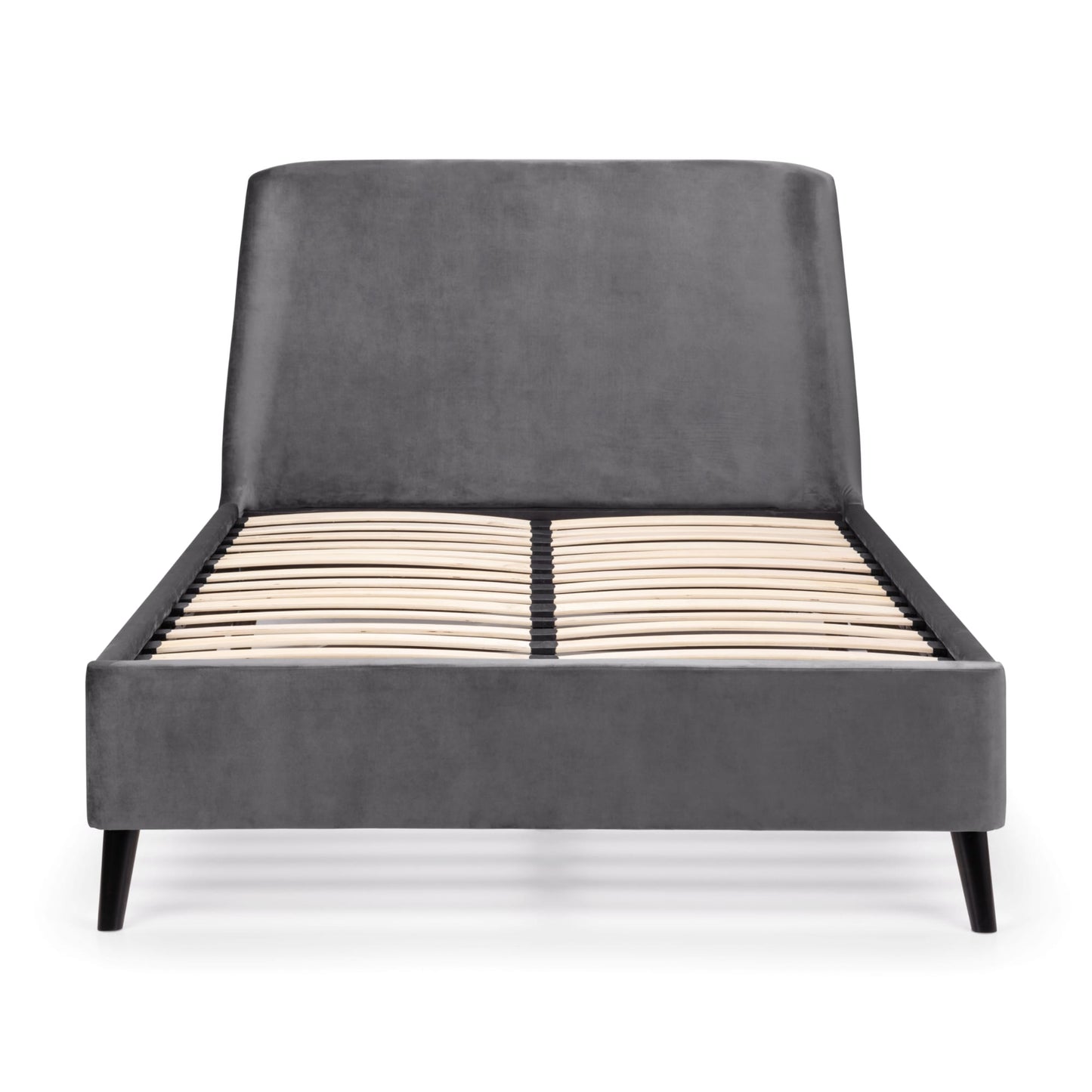 Velvet King Size Bed With Curved Headboard - Frida