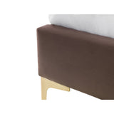 Velvet King Size Bed With Gold Metal Feet - Deco