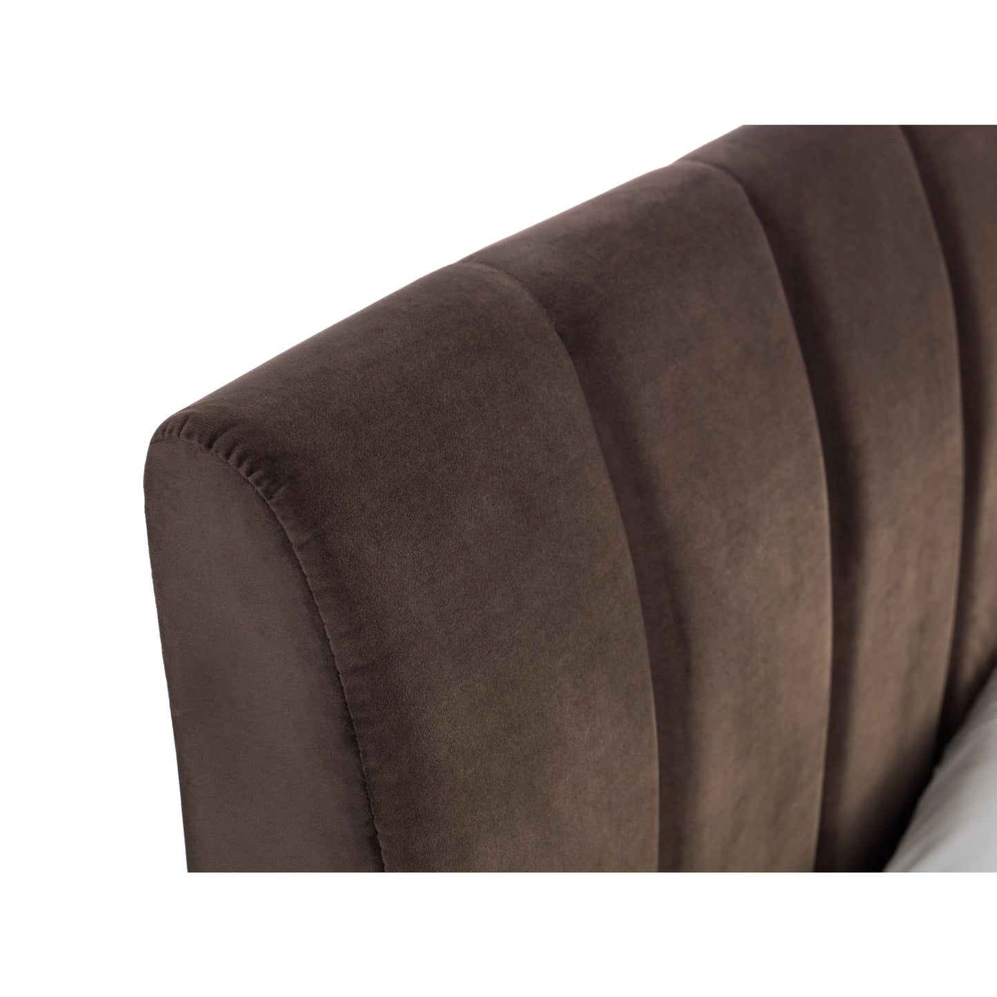 Velvet King Size Bed With Gold Metal Feet - Deco
