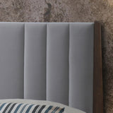 Velvet King Size Bed With Wooden Frame - Cheslyn