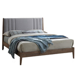 Velvet King Size Bed With Wooden Frame - Cheslyn