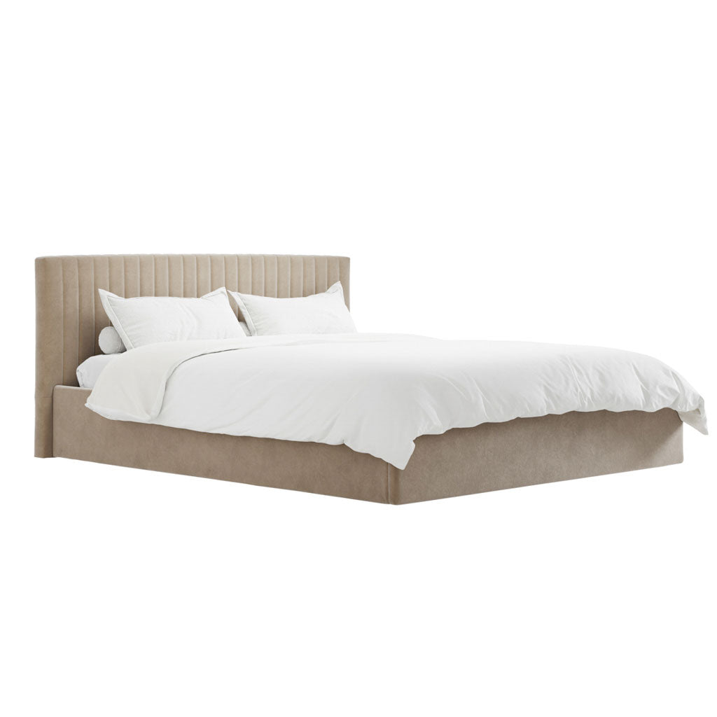 Velvet King Size Ottoman Storage Bed - Berlin
