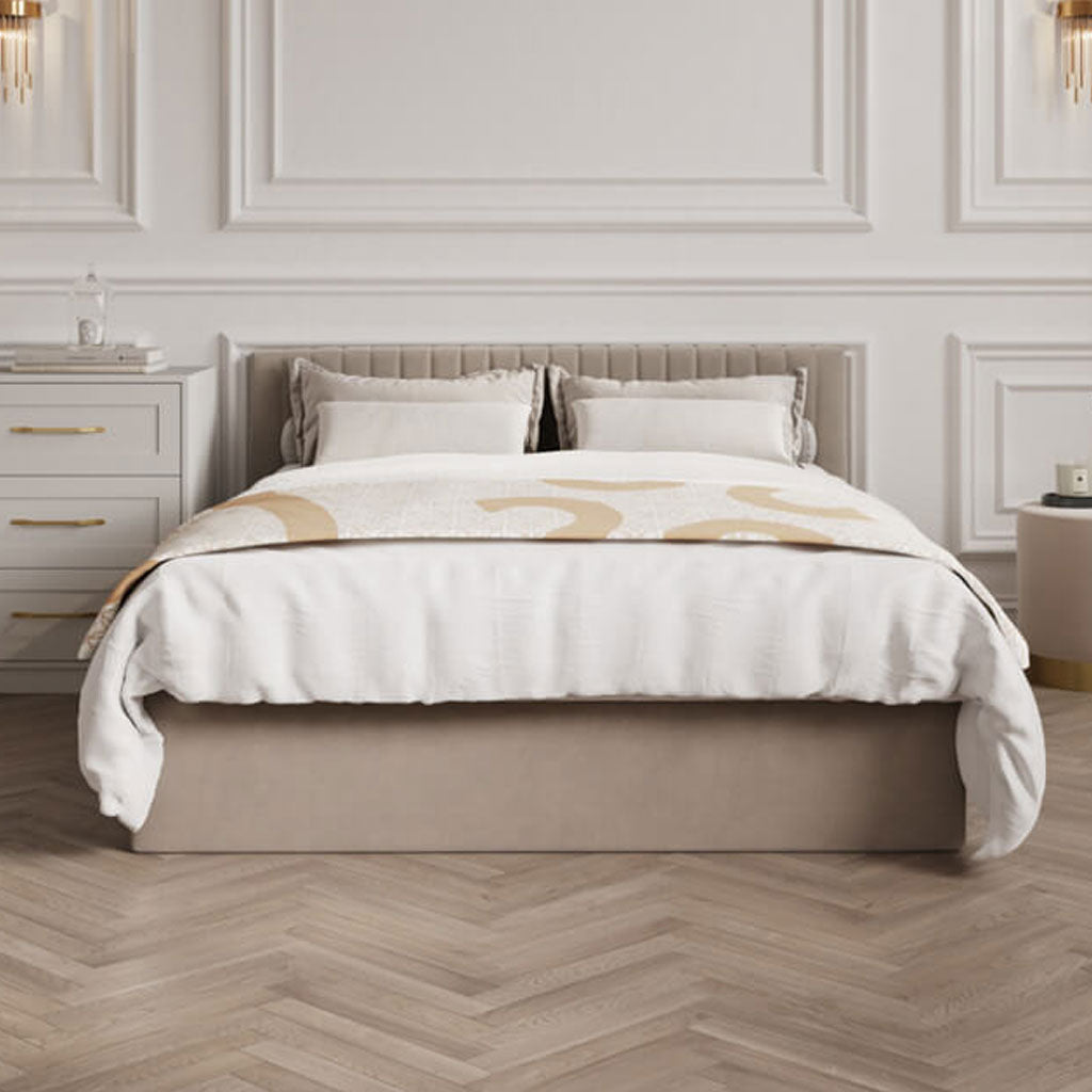 Velvet King Size Ottoman Storage Bed - Berlin