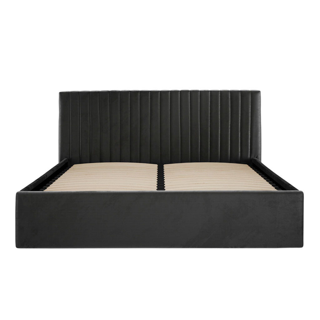 Velvet King Size Ottoman Storage Bed - Berlin