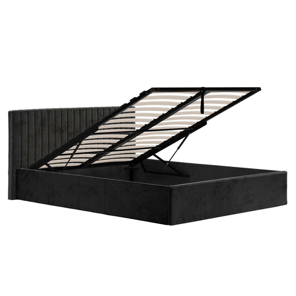 Velvet King Size Ottoman Storage Bed - Berlin