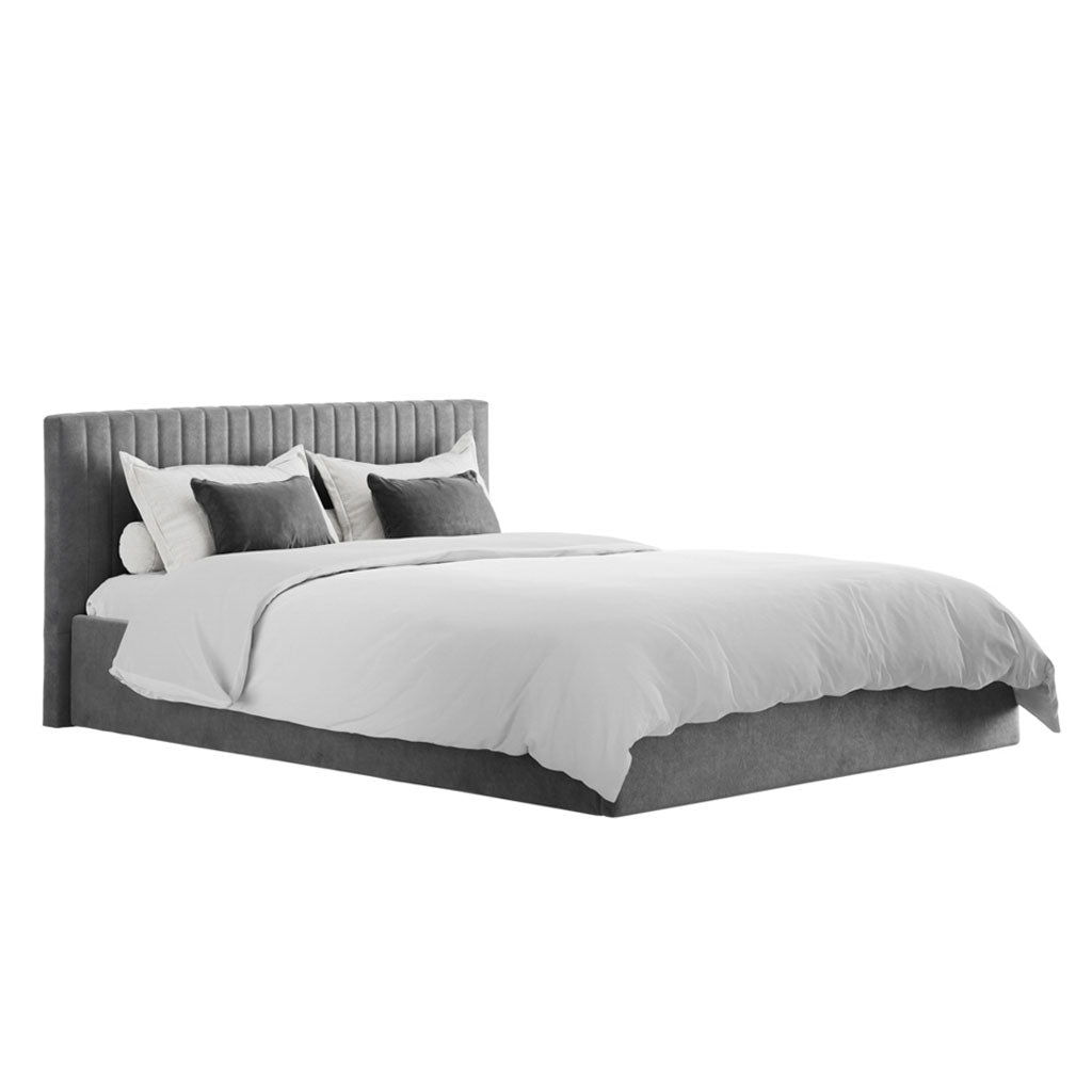 Velvet King Size Ottoman Storage Bed - Berlin