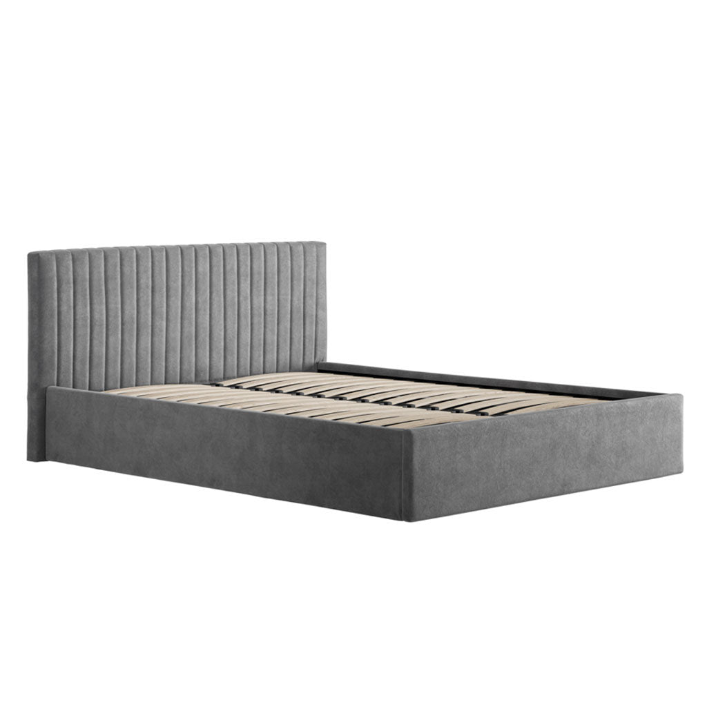 Velvet King Size Ottoman Storage Bed - Berlin